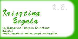 krisztina begala business card